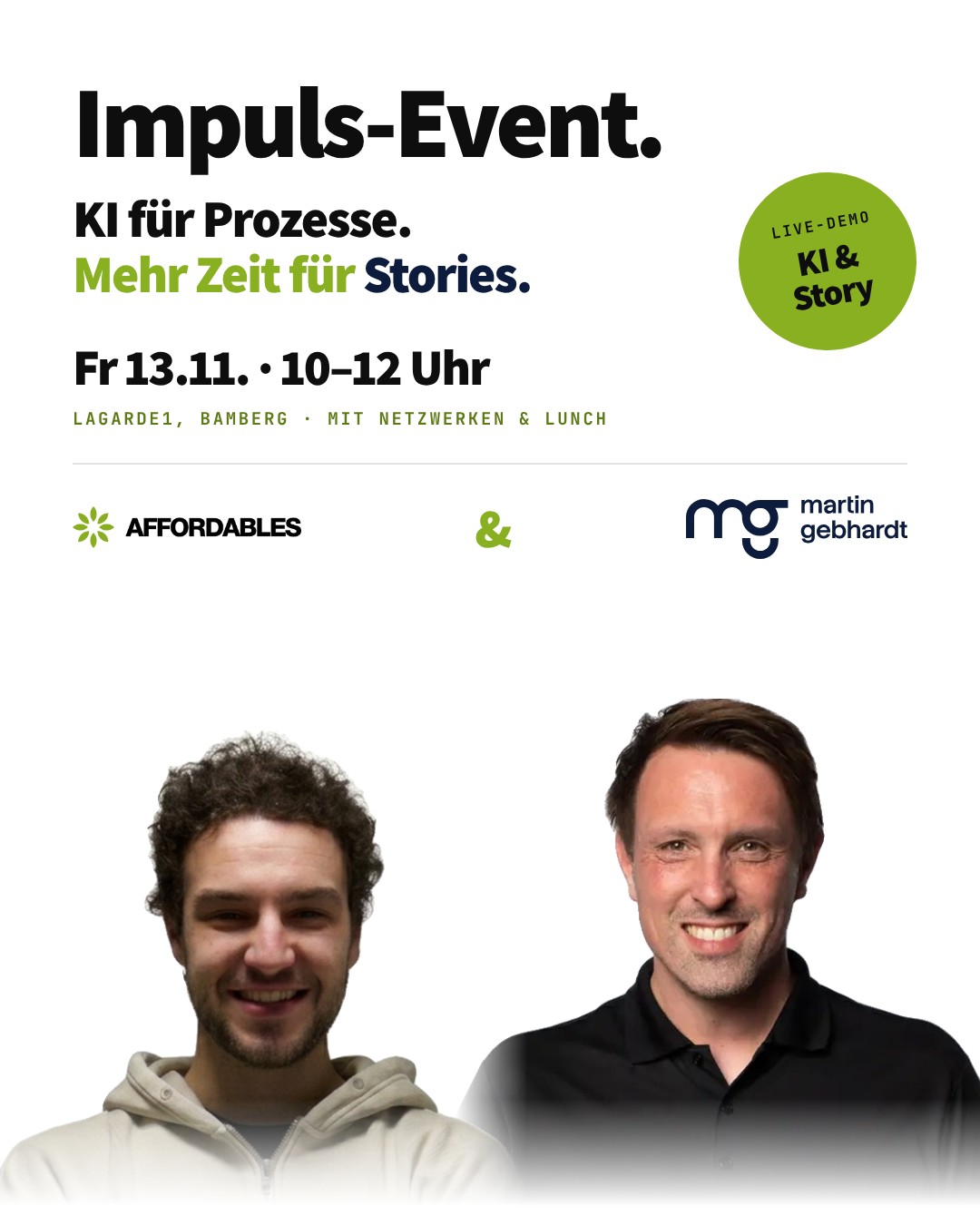 „KI für Prozesse. Mehr Zeit für Stories.“ - Impuls-Event mit Live-Demos